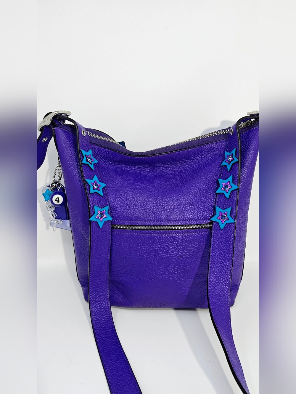 Coach Val Duffle Upcycled w/ 1941 Clutch. Purple/Blue - Picture 6 of 17